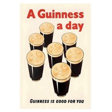 Vintage Retro Style Guinness Canvas Wall Art Unframed 18x12 Inches Bar Sign