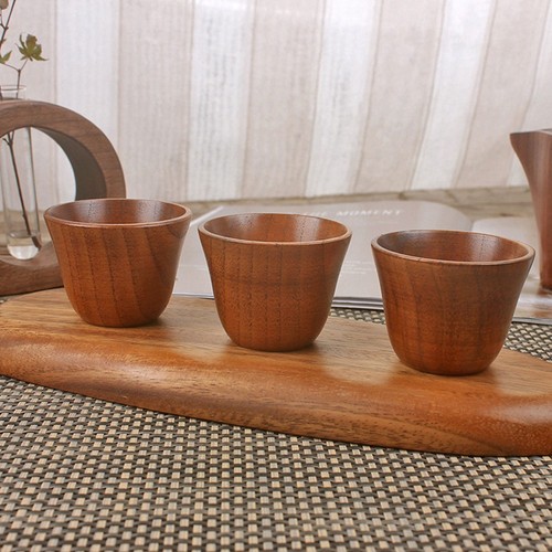 4pcs set nature wood wooden - set,