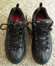 SKETCHERS WORK EH SHAPE UP SHOES WOMENS 5.5 BLACK LEATHER 76428 CUSH    (C48)