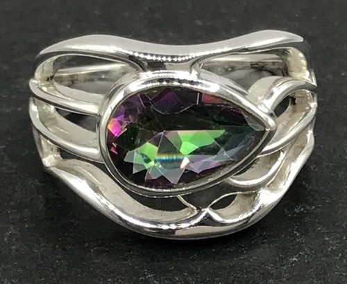 Mystic topaz pear ring - topaz, ring,