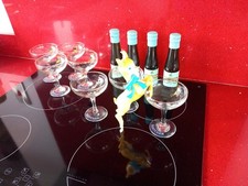 Rare 1960s Babycham Job Lot 4 x Empty Bottles,7 Glasses & BAMBI Leaping Deer