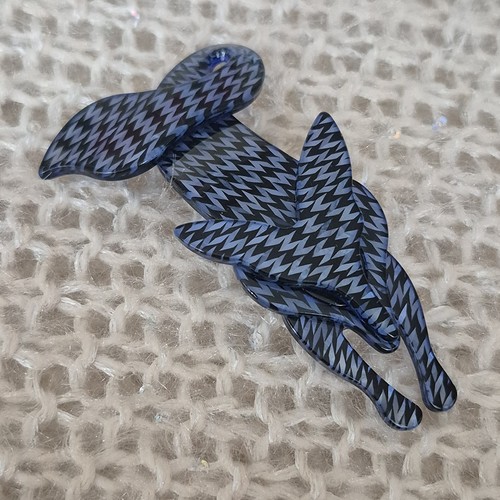 Stylised blue fox - blue, brooch