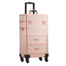 4In1 Gold Makeup Trolley Case