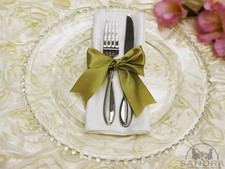 6 x Acrylic Clear Charger Plates with Clear Beaded Rim -13" (33cm) Diameter