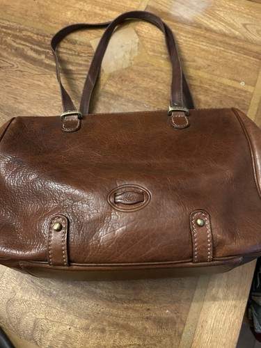Brown leather shoulder - shoulder, bag