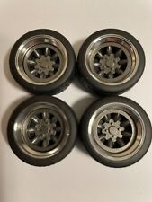 1/18 scale modified tuning rally Aluminium 13” MINILITE WHEELS in gun metal grey