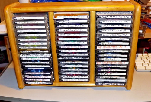 Wooden minidisc storage rack - wooden,