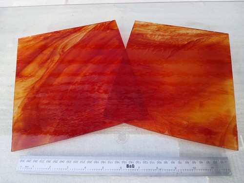 Stained glass offcuts - ., red