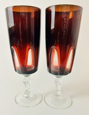 2 Vintage Retro Ruby Red