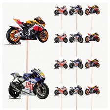 MotoGP Motorbike Birthday Cupcake & Party Food Toppers Decorations Picks 14 Pack