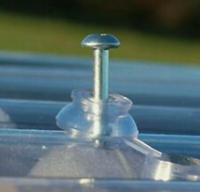 50, 2" CORRUGATED SHEET ROOFING SCREWS & 50 CLEAR PLASTIC CAPS 