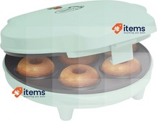 Bestron Donut Maker in Retro Design, Mini Donut Maker for 7 Small Donuts Mint