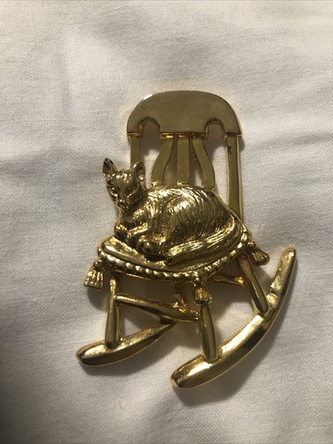 Brooch figural cat rocking - cat, on