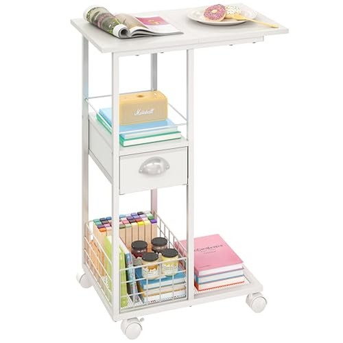 Rolling side table with - rolling,