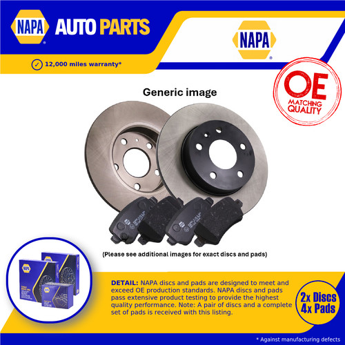 Solid brake discs and pads - 2x,