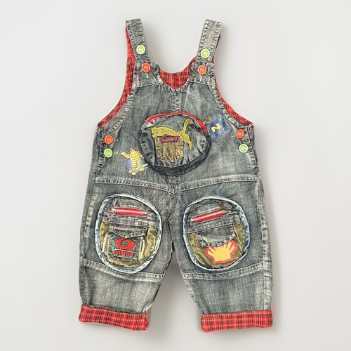 Denim overalls car motif - overalls,