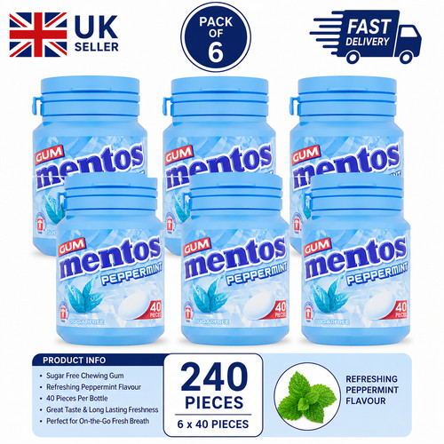 Mentos peppermint gum - 6x,