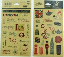 Craft Paper Stickers - London Landmark and icons (2 panels)