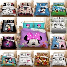 Mickey Minnie Mouse Duvet Quilt Cover Set Bedding Set Single Double King Size UK