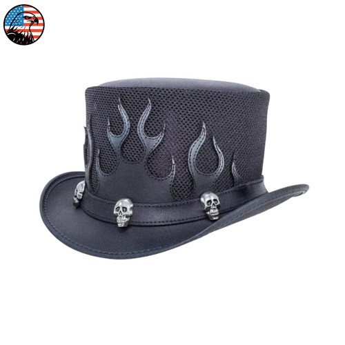 Men black leather steampunk - men's,