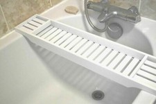 Bamboo Bathtub Rack White Wooden Over Bathtub Tray Storage Shelf Caddy Organizer