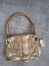 Gorgeous NEW - WALLACE SACKS LONDON Distressed Gold Leather Handbag