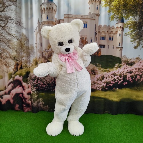 White teddy bear mascot - teddy,