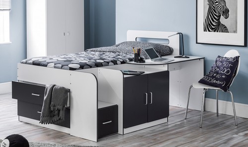 Cabin bed with - drawers,, desk