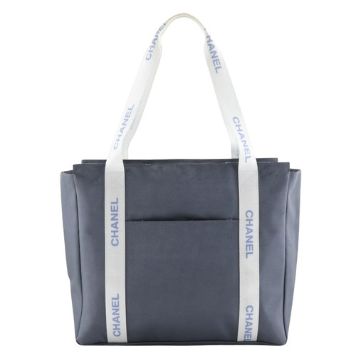 Chanel logo tote nylon - logo,