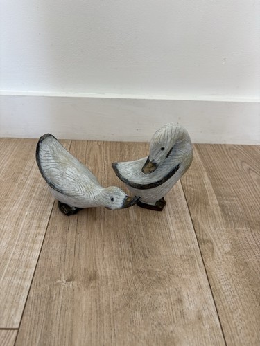 Pair rustic carved - carved, wooden