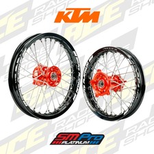 SM PRO PLATINUM WHEEL SET KTM SX85 SMALL WHEEL 21-24 ORANGE HUB BLACK RIM
