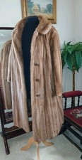 Genuine Real Golden Sable Mink Fur Coat Full Length Great Condition UK S / M