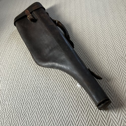 Vintage leather gun case - leather,