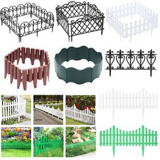 3-60x Picket Fence Garden Flexible Edging Lawn Border Panel Plastic Fencing Set