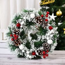 Large Snowy Christmas Wreath For Front Door Garland Christmas Decoration Outdoor