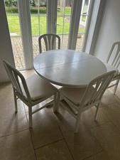IKEA Ingatorp extendable dining table, with four chairs. White Good Condition