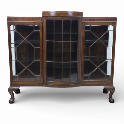 Mahogany breakfront bookcase - breakfront,