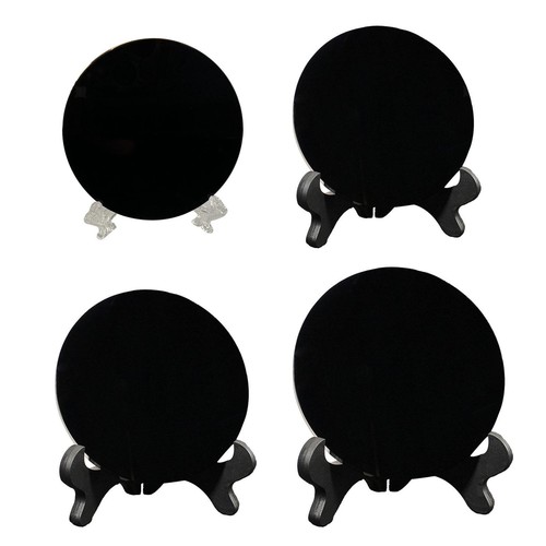 Black obsidian scrying mirror - black,