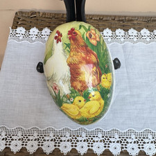 Large Vintage German Papier Mache Easter egg Sweets Container, Nestled Egg -1 GC