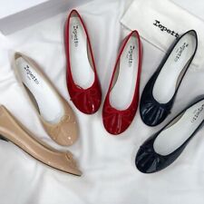 Repetto CAMILLE French Retro Patent Leather Round Toe Ballet Shoes Flat Shoes .