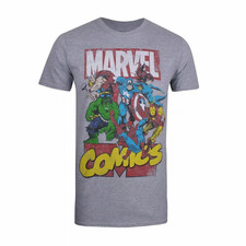 Marvel The Avengers T-Shirt (Size M) Men's Call Out Sport Grey Top  - New