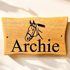 Personalised Horse Name Sign Oak Plaque Stable Door Name Plate Equestrian Gift