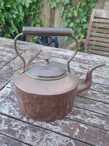 Antique copper kettle with - copper,