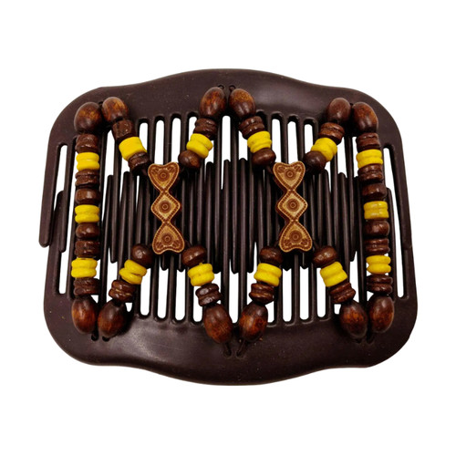 Wooden bead floral resin - bead,