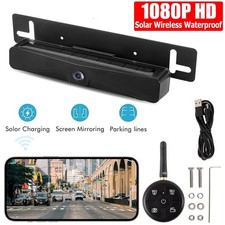 Wireless Waterproof HD Solar License Plate Rear View Backup Camera Night Vision