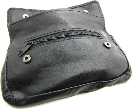 Leather tobacco pouch black - tobacco,