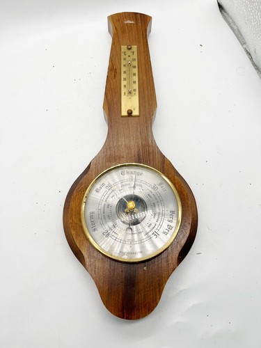 Vintage wooden barometer - wooden,