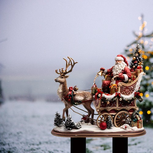 Reindeer santa sleigh figurine - sleigh,