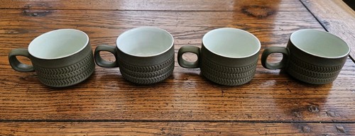 Denby chevron olive green - 4x,