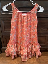 Bonnie Jean Girls Floral Print Ruffle Sleeveless Dress, Knee Length Size 6
